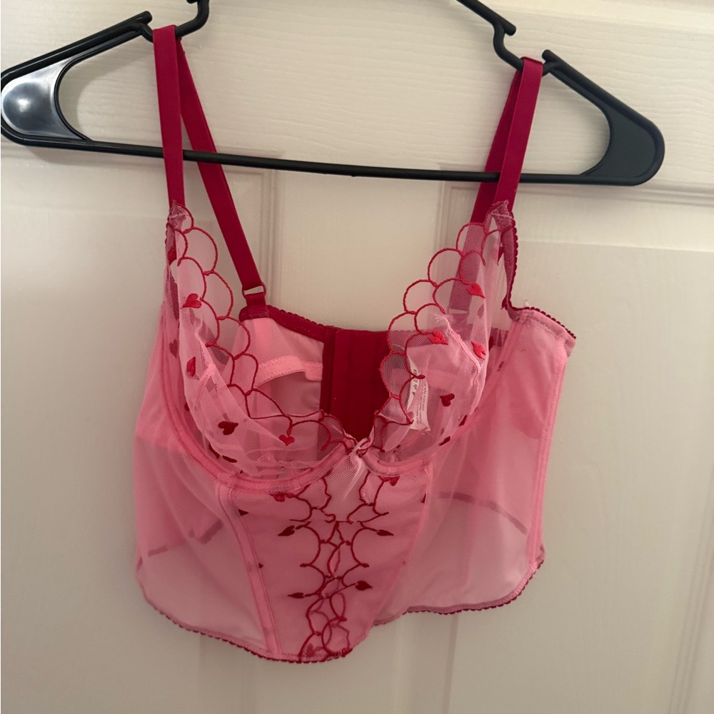 Adore Me Elegant Pink Lace Bralette